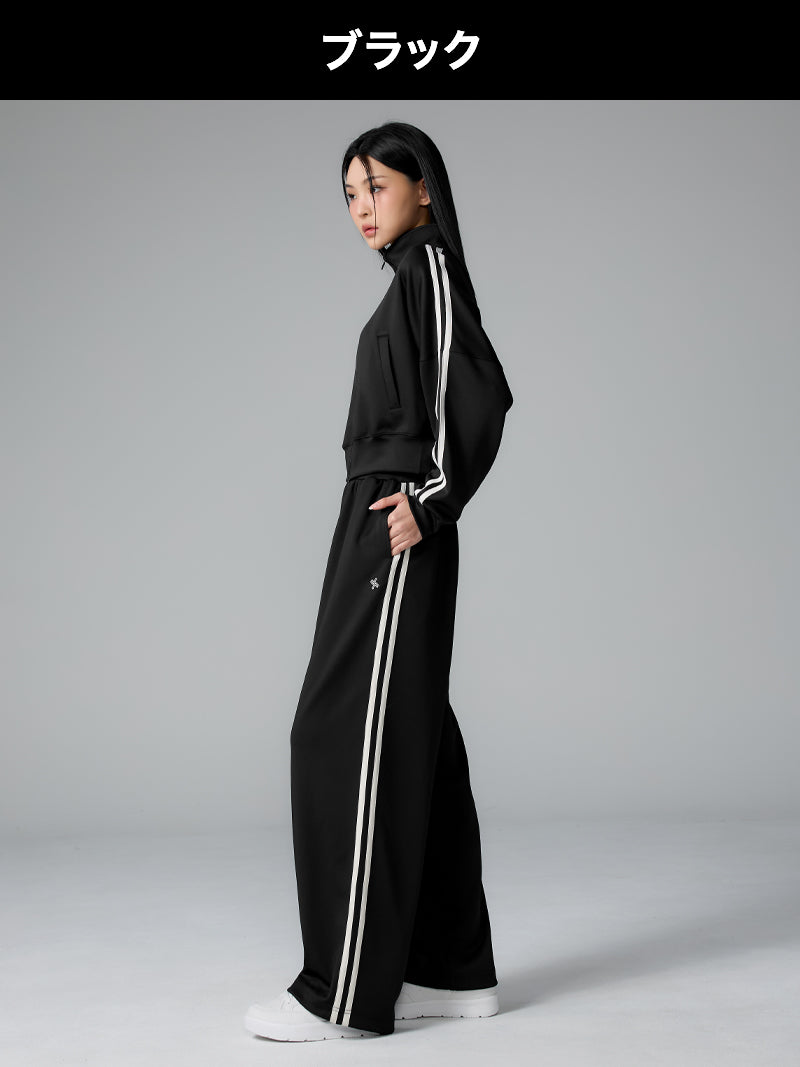 【SET】モア トラックライン ジップアップ & ワイドパンツ