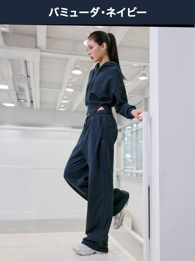 【SET】ソフトタッチ パーカー & ワイドパンツ