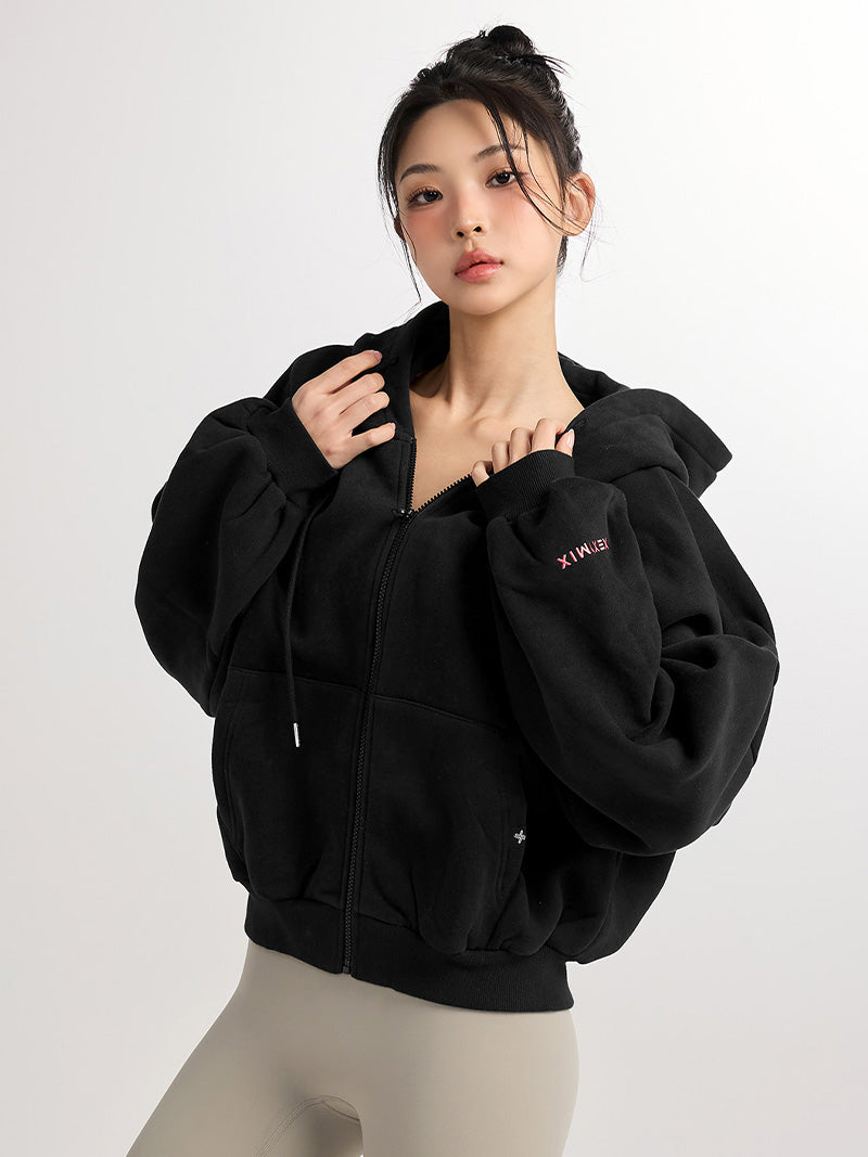 【裏起毛】XA5127N ナッピングフード付きジップアップ