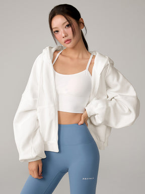 【裏起毛】XA5127N ナッピングフード付きジップアップ