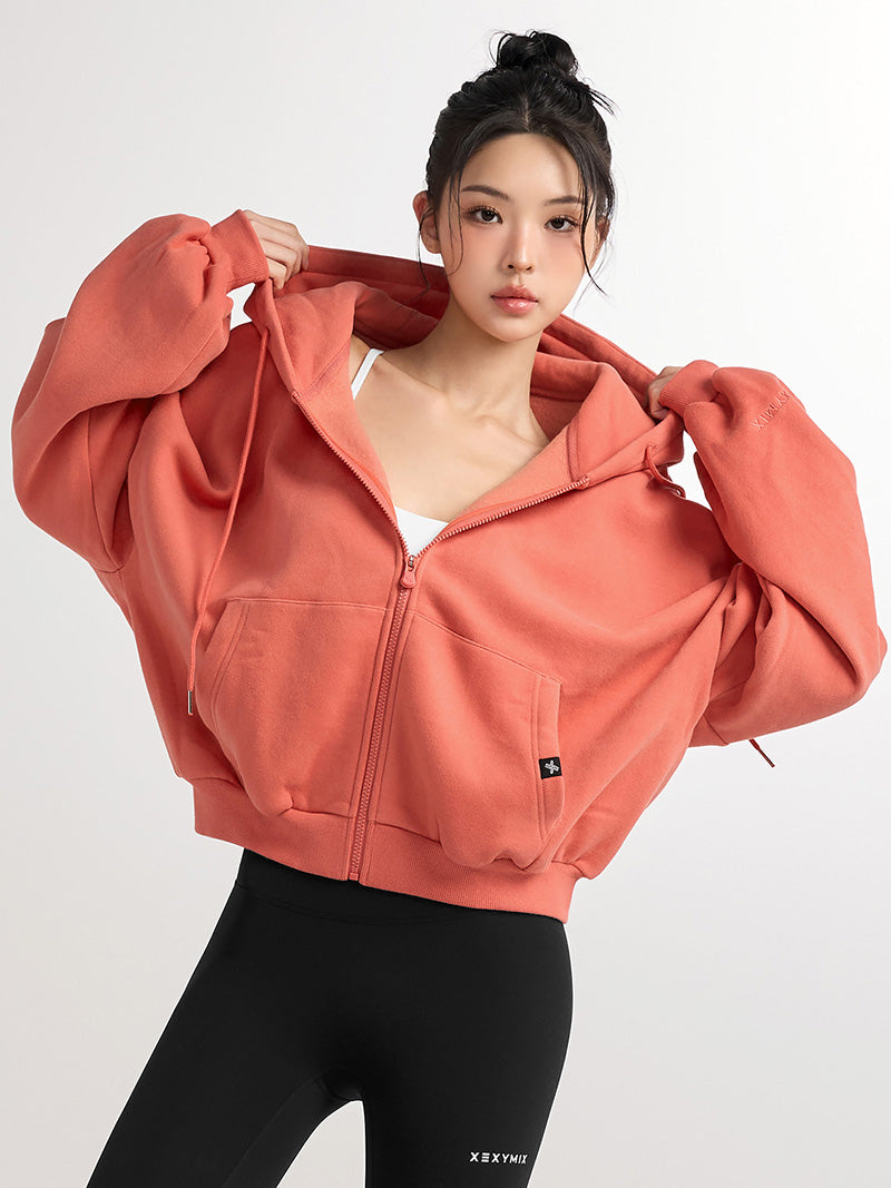 【裏起毛】XA5127N ナッピングフード付きジップアップ