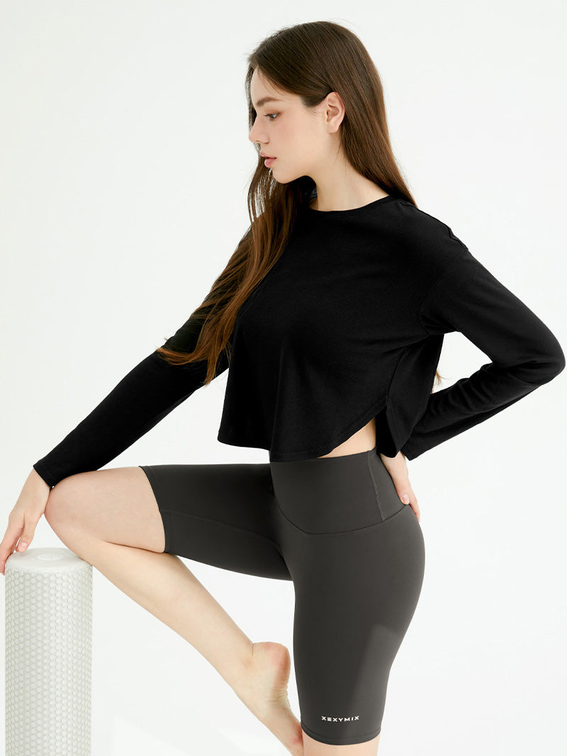 XA5445G イージーラウンドヘムクロップド丈長袖