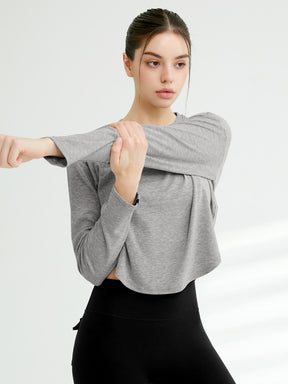 XA5445G イージーラウンドヘムクロップド丈長袖