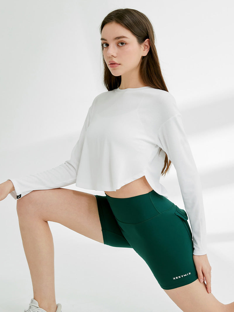 XA5445G イージーラウンドヘムクロップド丈長袖