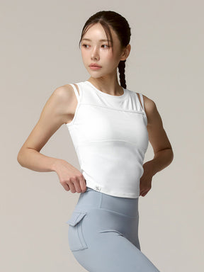 ソフトリブ タンクトップ パッド付き