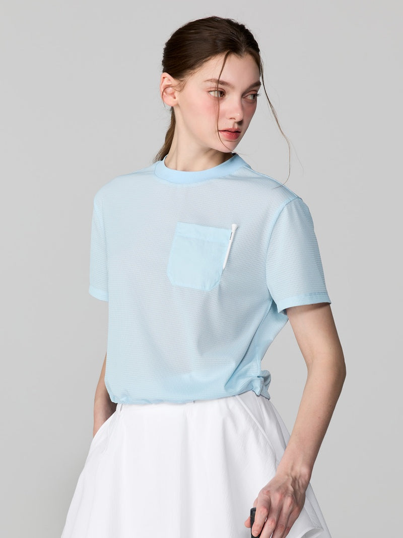 【NEW COLOR】メッシュ ドローコード付き 半袖