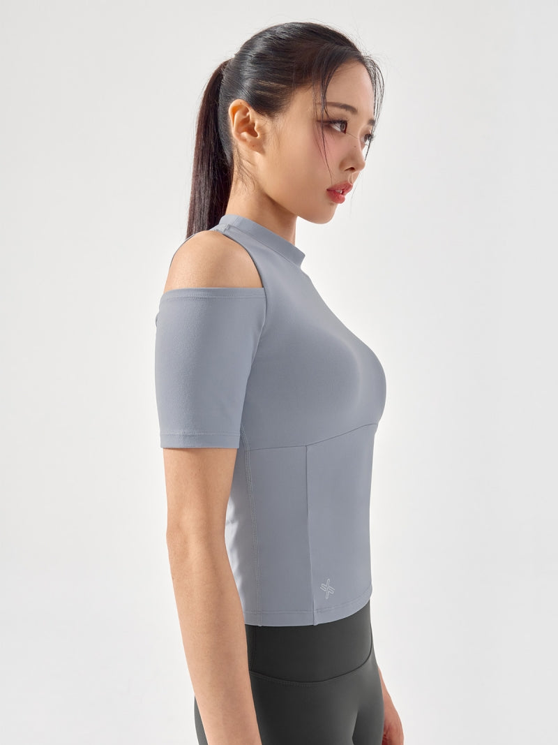 コットンライク カッティング 半袖 ブラトップ