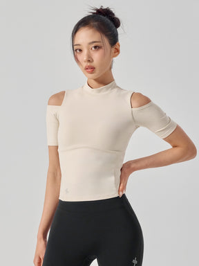 コットンライク カッティング 半袖 ブラトップ