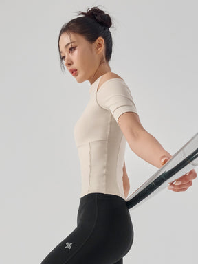 コットンライク カッティング 半袖 ブラトップ