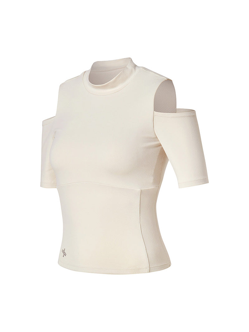 コットンライク カッティング 半袖 ブラトップ