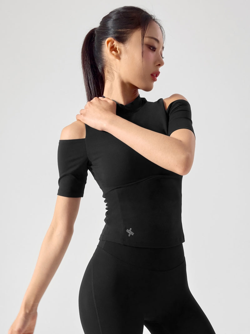 コットンライク カッティング 半袖 ブラトップ