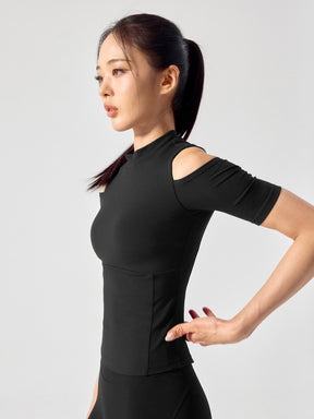 コットンライク カッティング 半袖 ブラトップ