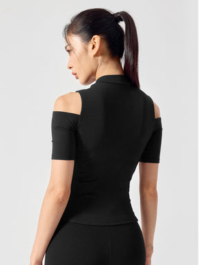 コットンライク カッティング 半袖 ブラトップ