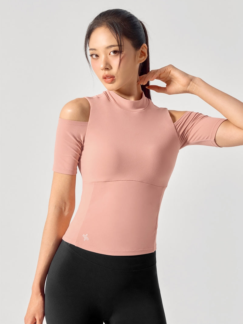 コットンライク カッティング 半袖 ブラトップ