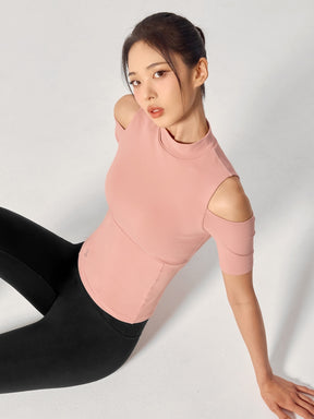 コットンライク カッティング 半袖 ブラトップ