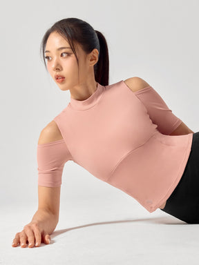 コットンライク カッティング 半袖 ブラトップ