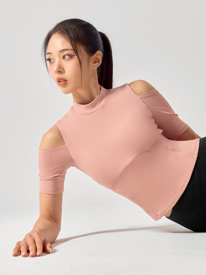 コットンライク カッティング 半袖 ブラトップ