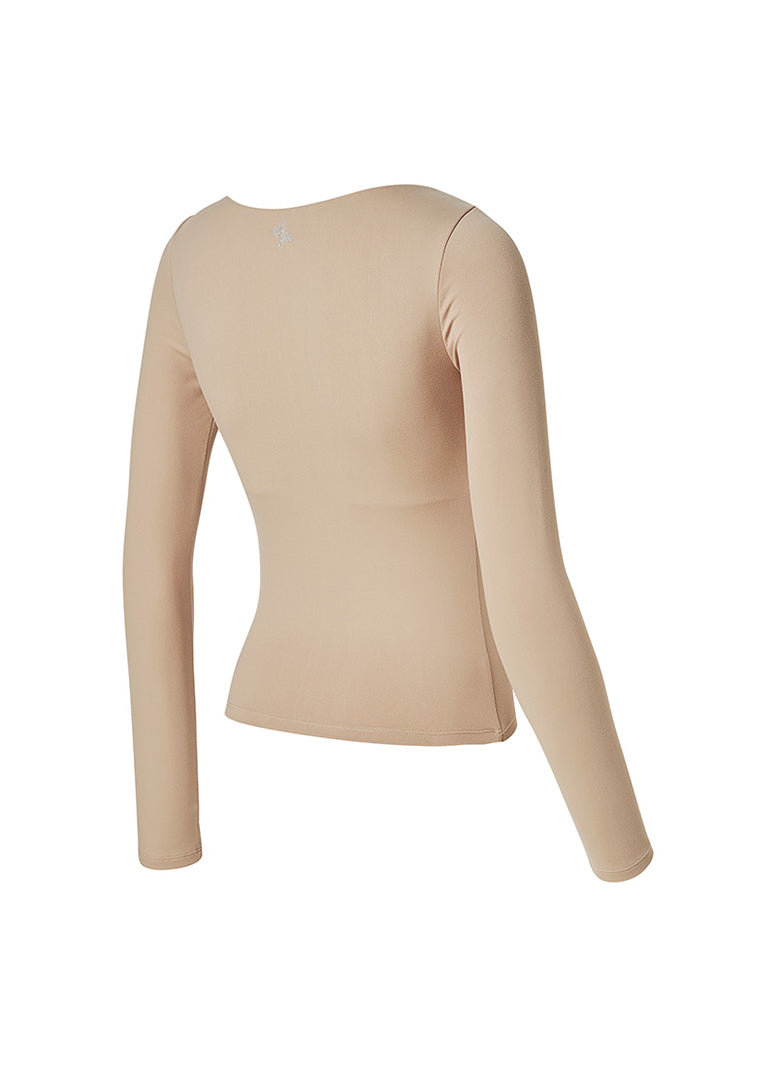 コットンライク クロス ストラップ 長袖 ブラトップ