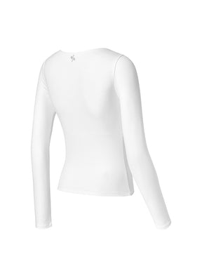 コットンライク クロス ストラップ 長袖 ブラトップ