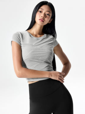 コットンライク クロス メッシュ 半袖 ブラトップ