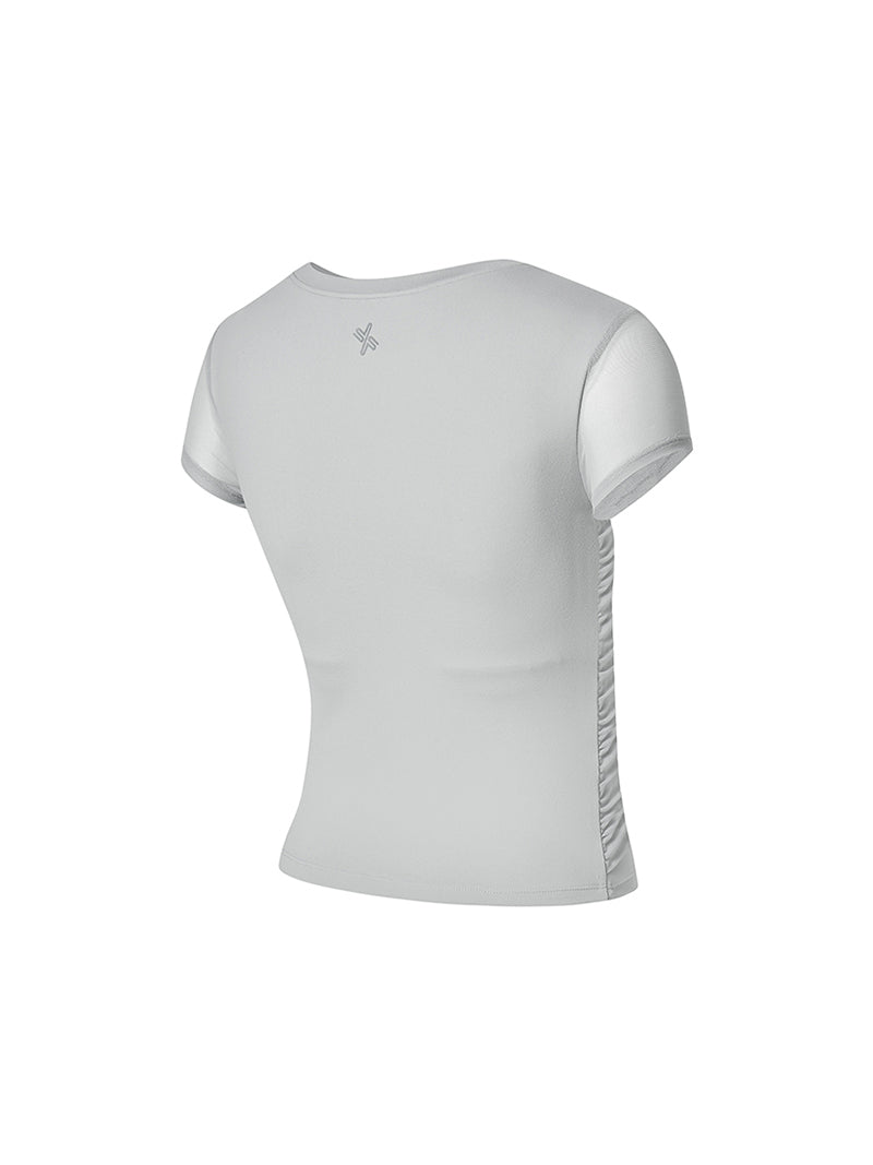 コットンライク クロス メッシュ 半袖 ブラトップ