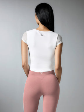 コットンライク クロス メッシュ 半袖 ブラトップ