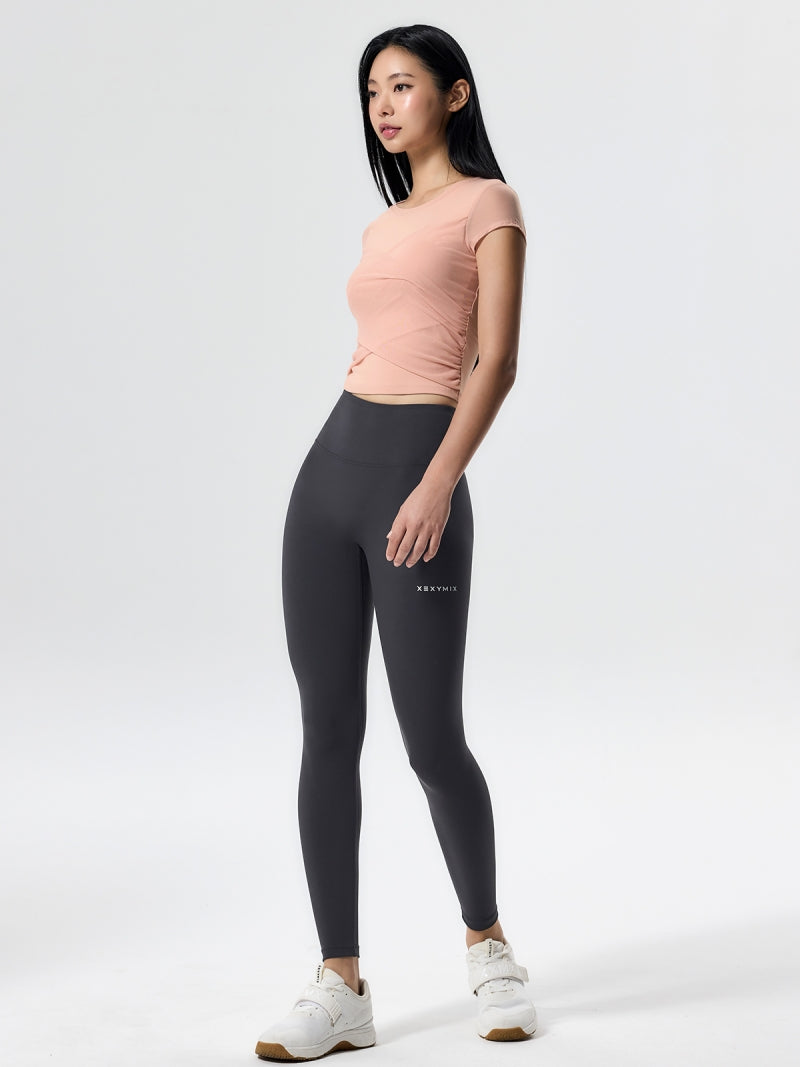 コットンライク クロス メッシュ 半袖 ブラトップ