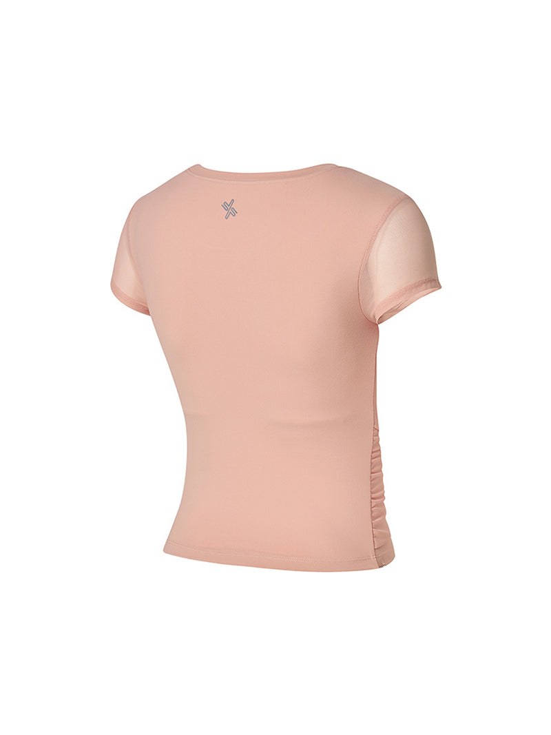 コットンライク クロス メッシュ 半袖 ブラトップ