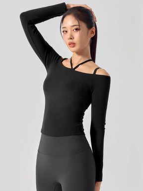 BLACK LABEL シグネチャー パワーライズ オフショルダー 長袖 ブラトップ