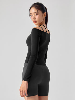 BLACK LABEL シグネチャー パワーライズ オフショルダー 長袖 ブラトップ