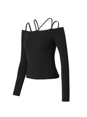 BLACK LABEL シグネチャー パワーライズ オフショルダー 長袖 ブラトップ