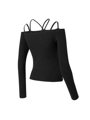 BLACK LABEL シグネチャー パワーライズ オフショルダー 長袖 ブラトップ