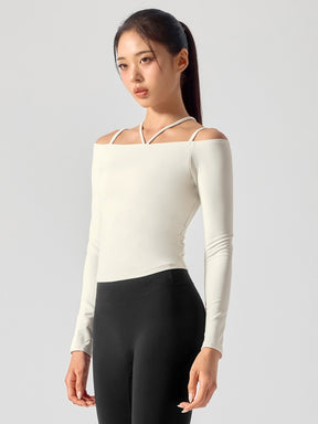 BLACK LABEL シグネチャー パワーライズ オフショルダー 長袖 ブラトップ