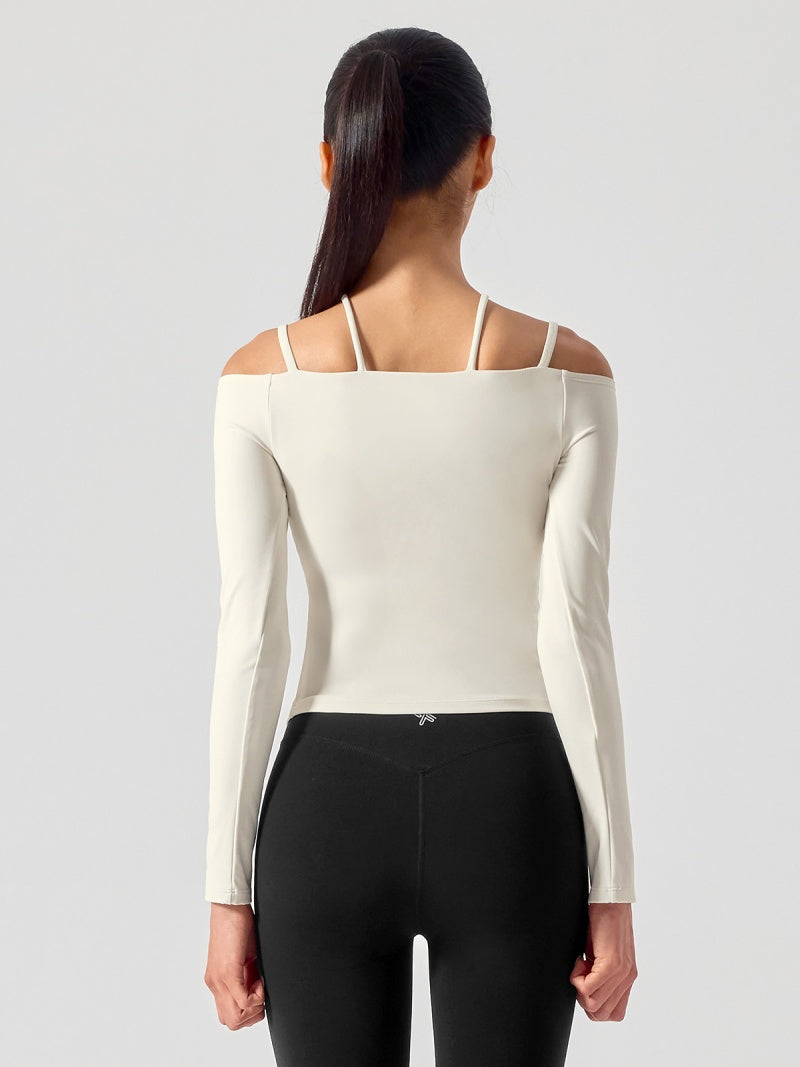 BLACK LABEL シグネチャー パワーライズ オフショルダー 長袖 ブラトップ