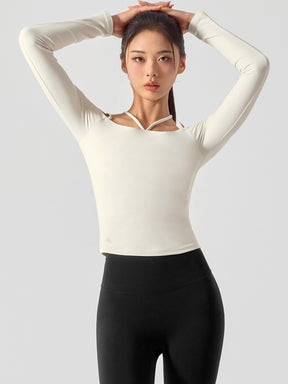 BLACK LABEL シグネチャー パワーライズ オフショルダー 長袖 ブラトップ