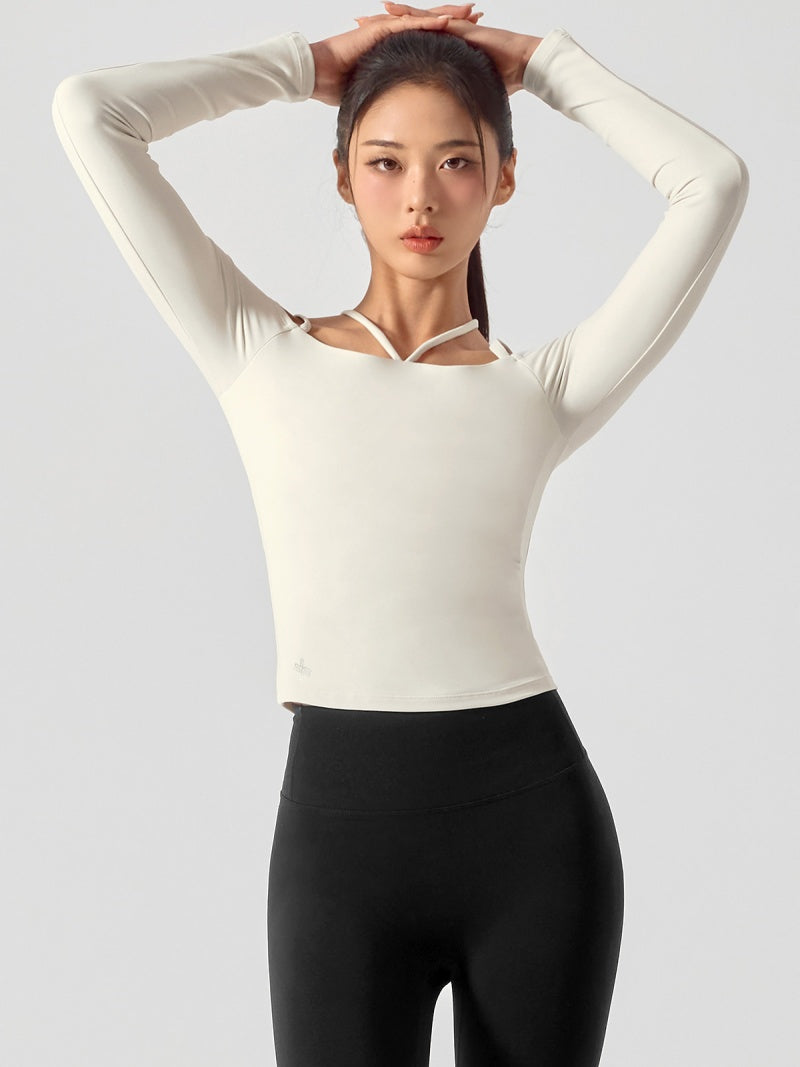 BLACK LABEL シグネチャー パワーライズ オフショルダー 長袖 ブラトップ