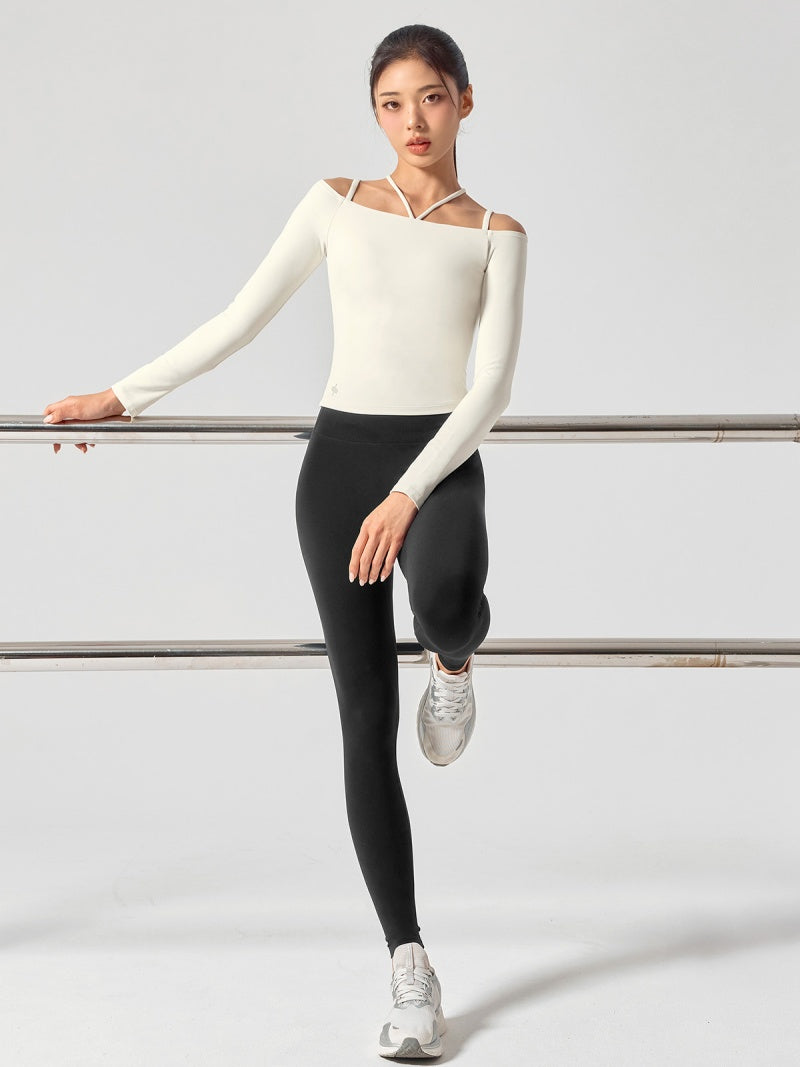 BLACK LABEL シグネチャー パワーライズ オフショルダー 長袖 ブラトップ