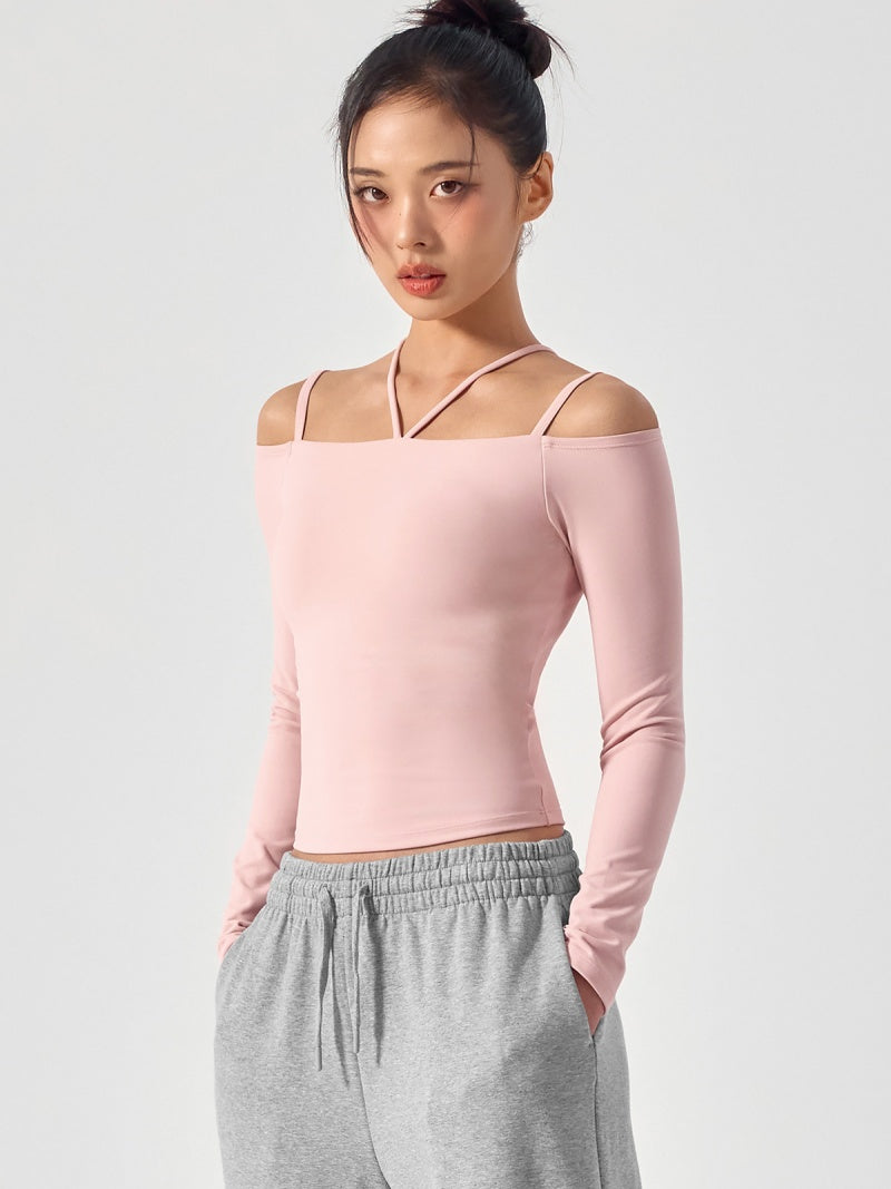 BLACK LABEL シグネチャー パワーライズ オフショルダー 長袖 ブラトップ