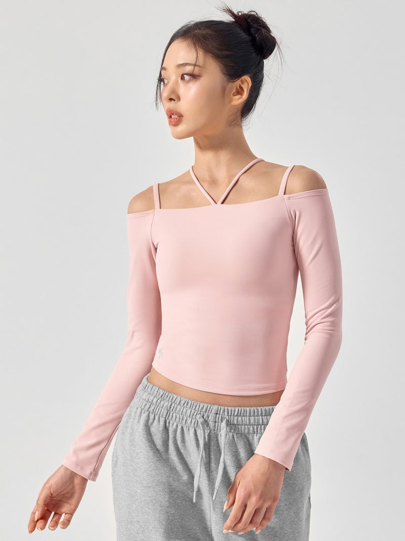 BLACK LABEL シグネチャー パワーライズ オフショルダー 長袖 ブラトップ