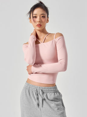 BLACK LABEL シグネチャー パワーライズ オフショルダー 長袖 ブラトップ