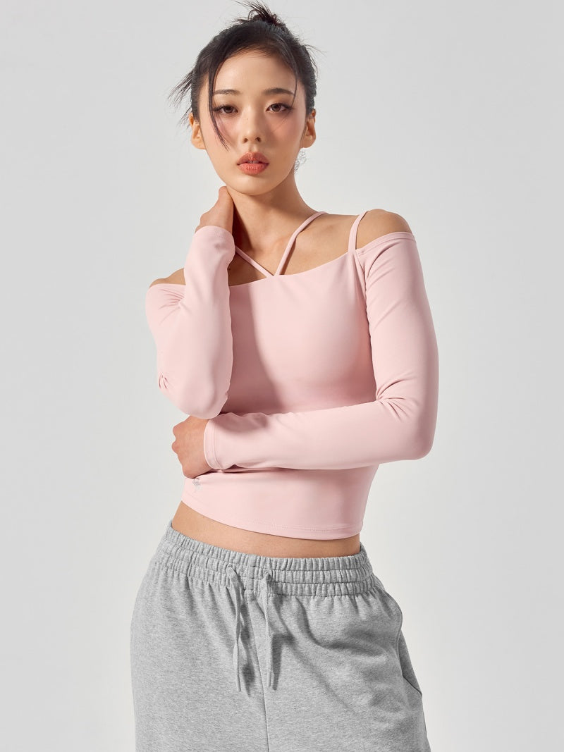 BLACK LABEL シグネチャー パワーライズ オフショルダー 長袖 ブラトップ