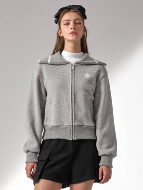 ニットカラーフリースジャンパー