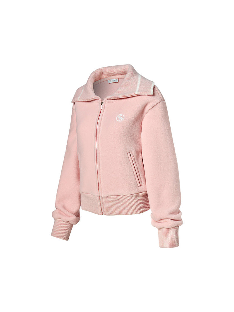 ニットカラーフリースジャンパー