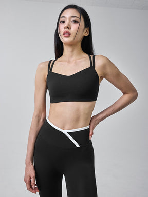 オーバーラップ 配色ライン レギンス