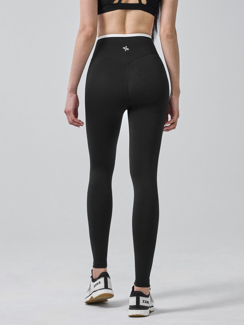 オーバーラップ 配色ライン レギンス