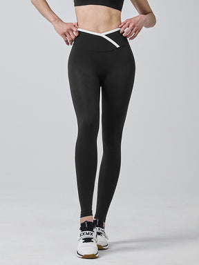 オーバーラップ 配色ライン レギンス