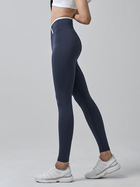 オーバーラップ 配色ライン レギンス