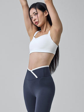 オーバーラップ 配色ライン レギンス