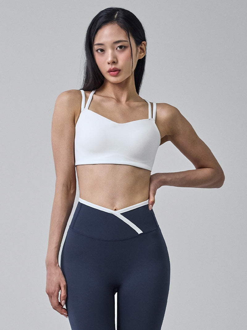 オーバーラップ 配色ライン レギンス