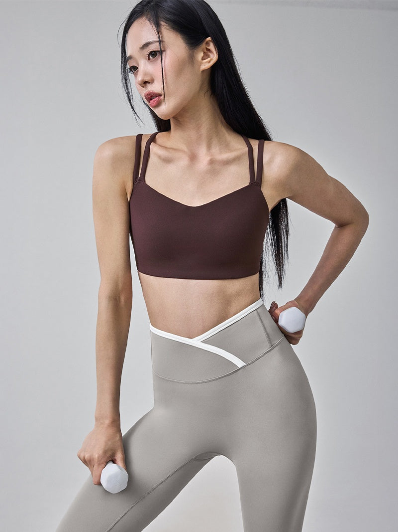 オーバーラップ 配色ライン レギンス